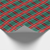 Kerstrood en groen gepantserd omslagpapier cadeaupapier (Hoek)