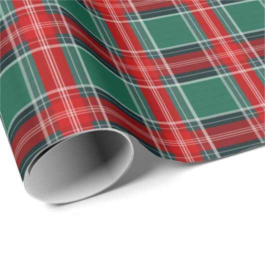 Kerstrood en groen gepantserd omslagpapier cadeaupapier (Rol Hoek)