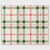 Kerstrood en groen gepantserde springplank eenvoud cadeaupapier (Vlak)