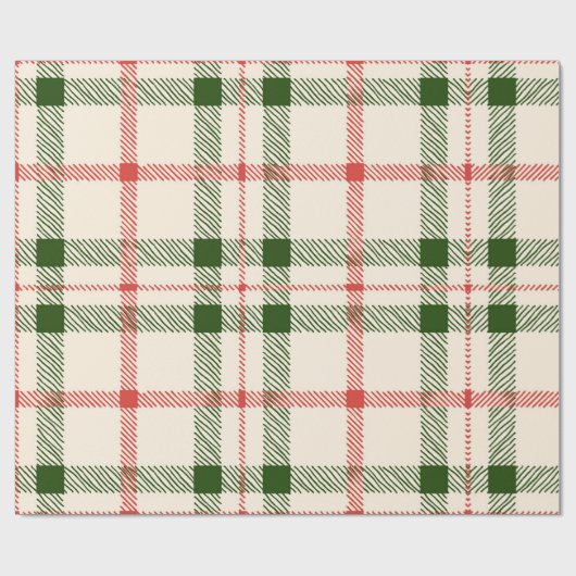 Kerstrood en groen gepantserde springplank eenvoud cadeaupapier (Vlak)