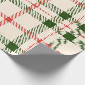 Kerstrood en groen gepantserde springplank eenvoud cadeaupapier (Hoek)