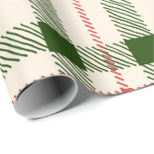 Kerstrood en groen gepantserde springplank eenvoud cadeaupapier (Rol Hoek)