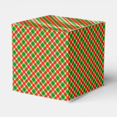 Kerstrood en groen geplakt bedankdoosjes (Achterkant)