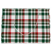 Kerstrood en groen geplakt groot cadeauzakje (Voorkant)