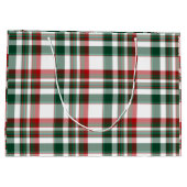 Kerstrood en groen geplakt groot cadeauzakje (Achterkant)