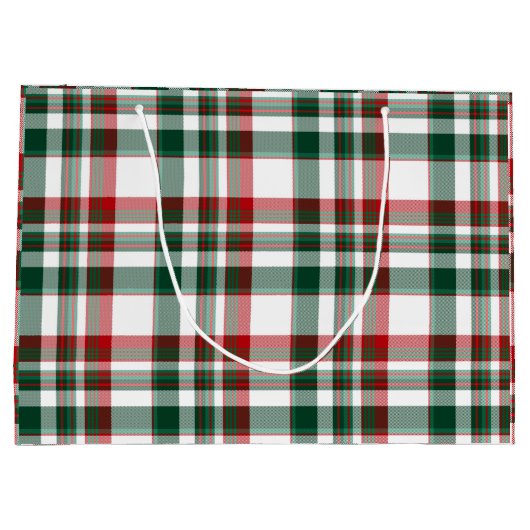 Kerstrood en groen geplakt groot cadeauzakje (Achterkant)