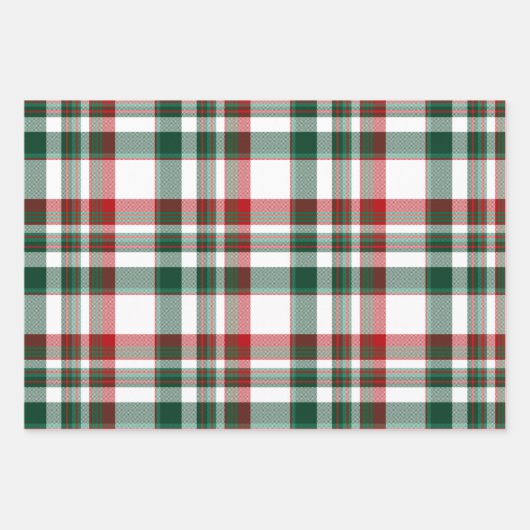 Kerstrood en groen geplakt inpakpapier vel (Voorkant)