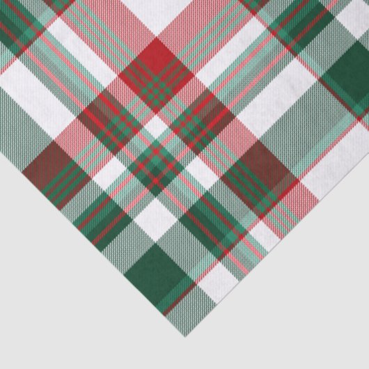 Kerstrood en groen geplakt tissuepapier (Detail)