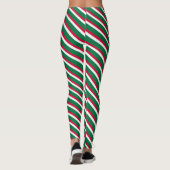 Kerstrood en groen gestreept leggings (Achterkant)