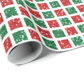 Kerstrood en groen glitterpatroon cadeaupapier (Rol Hoek)