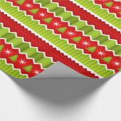 Kerstrood en groen keurmerk cadeaupapier (Hoek)