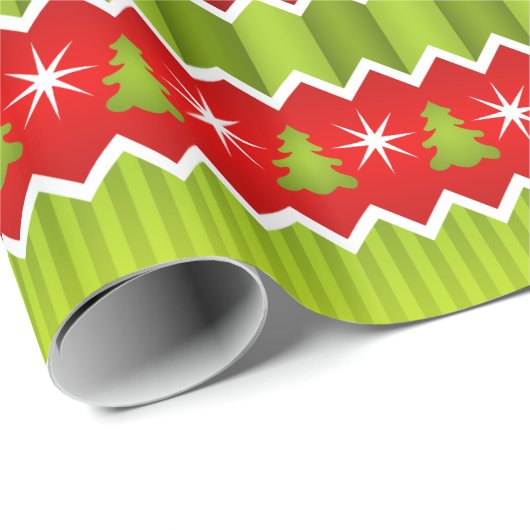 Kerstrood en groen keurmerk cadeaupapier (Rol Hoek)