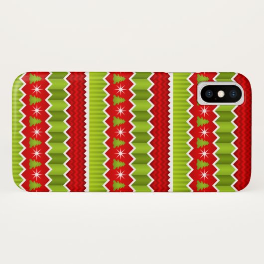 Kerstrood en groen keurmerk Case-Mate iPhone case (Achterkant (horizontaal))