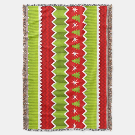 Kerstrood en groen keurmerk deken (Voorkant Verticaal)