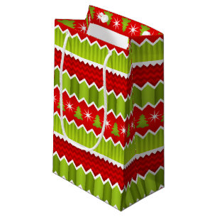 Kerstrood en groen keurmerk klein cadeauzakje