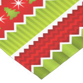 Kerstrood en groen keurmerk korte tafelloper (Hoek)