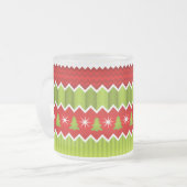 Kerstrood en groen keurmerk matglas koffiemok (Voorkant links)