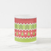 Kerstrood en groen keurmerk matglas koffiemok (Center)