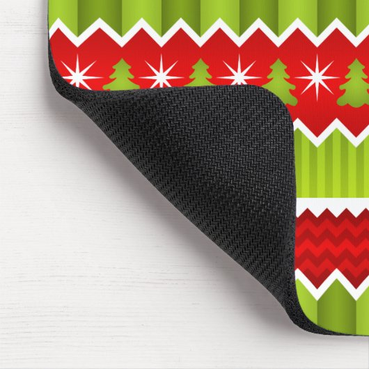 Kerstrood en groen keurmerk muismat (Hoek)