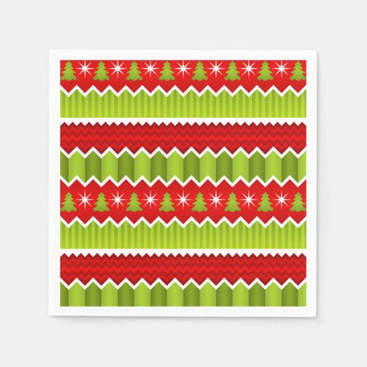 Kerstrood en groen keurmerk servetten (Voorkant)