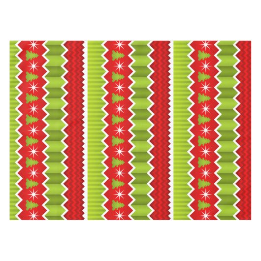 Kerstrood en groen keurmerk tafelkleed (Voorkant (Horizontaal))