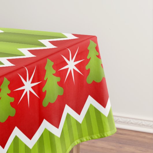 Kerstrood en groen keurmerk tafelkleed (Voorbeeld)