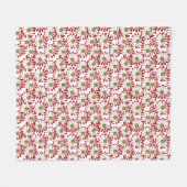 Kerstrood en groen-maanpatroon fleece deken (Voorkant (Horizontaal))