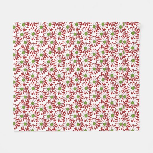 Kerstrood en groen-maanpatroon fleece deken (Voorkant (Horizontaal))