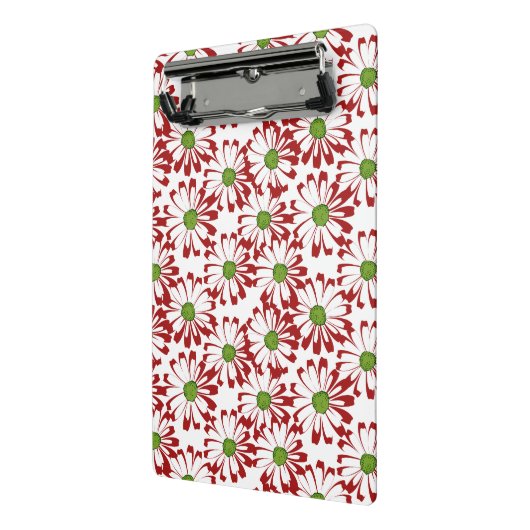 Kerstrood en groen-maanpatroon mini klembord (Angled2)