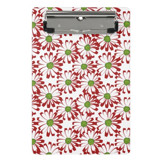 Kerstrood en groen-maanpatroon mini klembord (Voorkant)