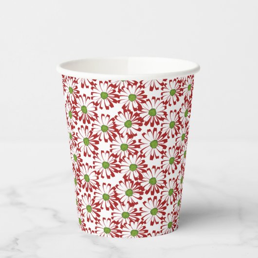 Kerstrood en groen-maanpatroon papieren bekers (Links)