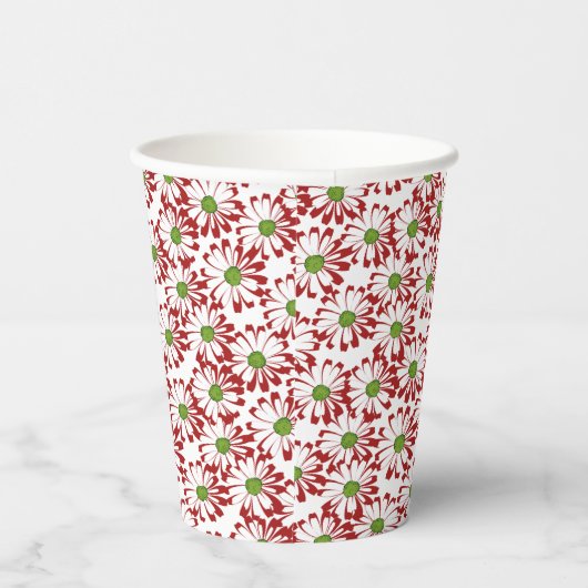 Kerstrood en groen-maanpatroon papieren bekers (Rechts)
