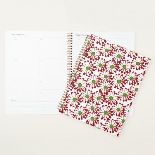 Kerstrood en groen-maanpatroon planner (Display)
