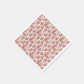 Kerstrood en groen-maanpatroon servet (Hoek)