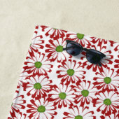 Kerstrood en groen-maanpatroon strandlaken (In situ)