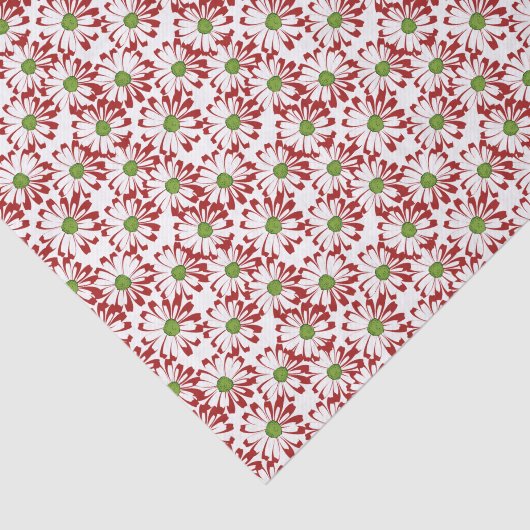 Kerstrood en groen-maanpatroon tissuepapier (Detail)