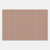 Kerstrood en groen multipatroonpatroon inpakpapier vel (Voorkant 2)