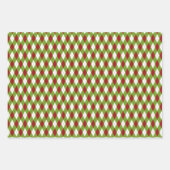 Kerstrood en groen multipatroonpatroon inpakpapier vel (Voorkant)