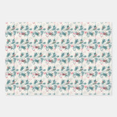 Kerstrood en groen ontworpen inpakpapier vel (Voorkant 2)