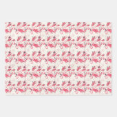 Kerstrood en groen ontworpen inpakpapier vel (Voorkant)