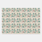 Kerstrood en groen ontworpen inpakpapier vel (Voorkant 3)