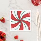 kerstrood en groen permint hard Snoep Servet (Insitu)