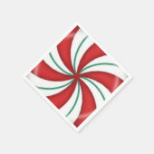 kerstrood en groen permint hard Snoep Servet (Hoek)