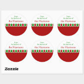 Kerstrood en groen Polka Dot Baking Gift Ronde Sticker (Vel)