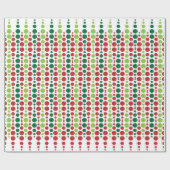Kerstrood en groen puntpatroon cadeaupapier (Vlak)