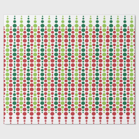Kerstrood en groen puntpatroon cadeaupapier (Vlak)