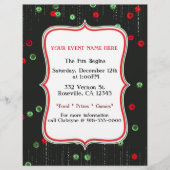 kerstrood en groen Sequins Holiday Party Flyer (Voorkant)