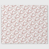 Kerstrood en groen snoeprietpapier cadeaupapier (Vlak)