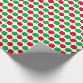 Kerstrood en groen Stip Verpakkingspapier Cadeaupapier (Hoek)