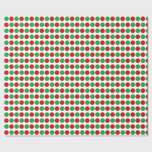 Kerstrood en groen Stip Verpakkingspapier Cadeaupapier (Vlak)